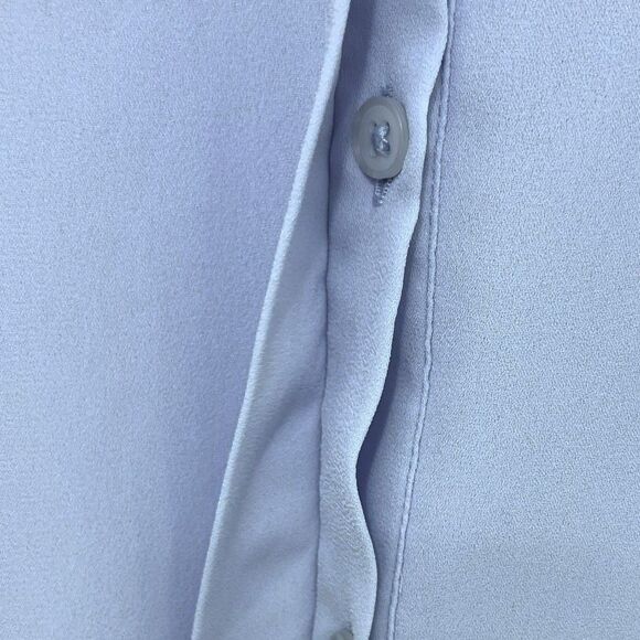 ASOS Baby Blue Ruffle Mock Neck Blouse Size 6 - Picture 7 of 10